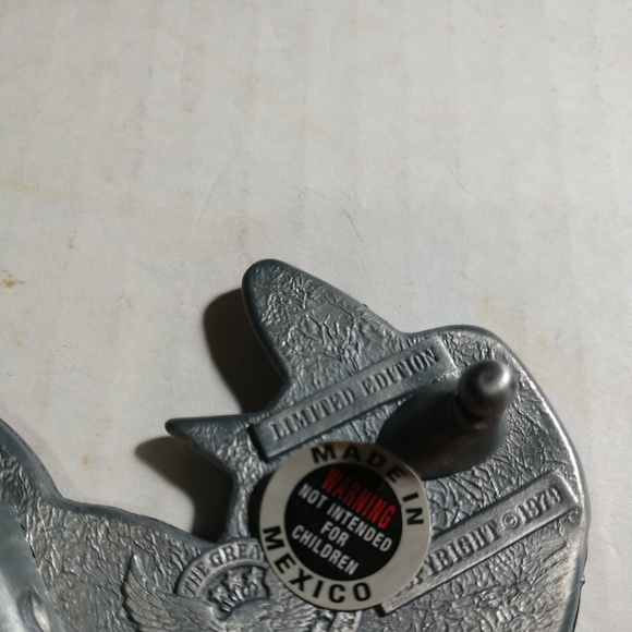 Limited Edition "HOGS" Belt Buckle 1979 Solid Pewter Mexico w/Serial Number - Picture 5 of 12